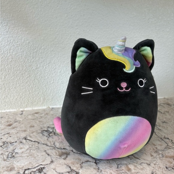 NWOT Squishmallows Black and Rainbow Cat Unicorn Plush - Picture 3 of 8